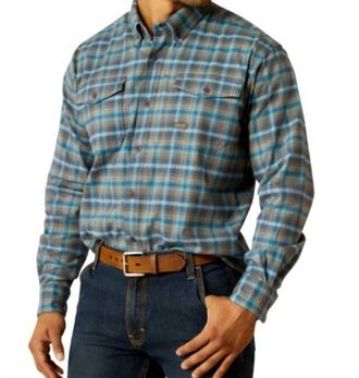 Ariat Mens Rebar Durastretch Shirt In Charcoal