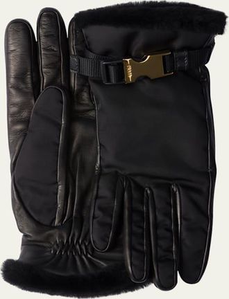 Prada Re-Nylon & Sheep Fur Gloves
