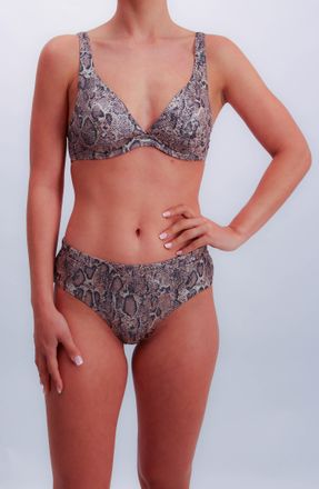 Joop Triangel-Bikini-Top JOOP Python, Damen, Gr. 36, Cup A, bunt (aop), Microfaser, Obermaterial: 92% Polyester, 8% Elasthan, Animalprint, Bikini-Oberteile