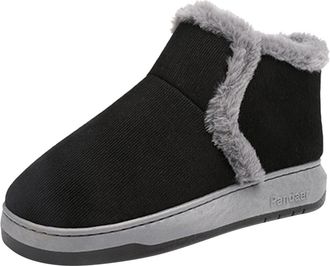 Generic UK 5.5 Womens Warm Plush Short Boots Thick Insulated Slip on Ankle Boots Ladies Casual Comfortable Fur Lined Shoes Outdoor Waterproof Slip Resistant W