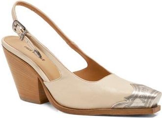 Free People Brayden Slingback Pump in Bone Leather at Nordstrom, Size 9.5