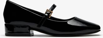 Clarks Womens Seren30 Buckle Black Patent Shoes - Size UK 4.5