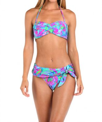 Sunshine 79 Swirltopia Twisted Bandeau Swim Top In Multi-Color