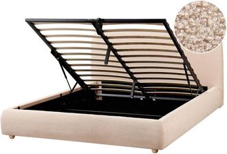 Beliani Beliani - Letto minimalista con contenitore 160 x 200 cm Boucle Moderno Beige Blagnac