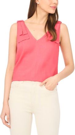 CeCe by Cynthia Steffe Bow Shoulder V-Neck Tank in Claret Red at Nordstrom, Size Xx-Large