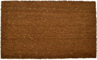 Imports Decor Natural Coir Door Mat with Non-Slip PVC Backing, Weather Resistant Printed Coconut Fiber Welcome Doormat for Indoor Outdoor Entrance