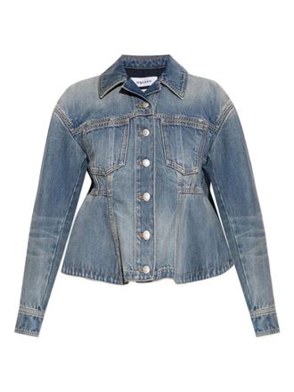 Alexander McQueen button-up denim jacket - women - Cotton - 42 - Blue