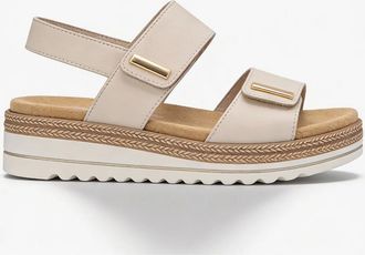 Remonte Womens Remonte D0Q59 Womens Ankle Strap Sandals Beige - White - Size: 7.5