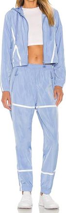 Adam Selman Windbreaker Taped Trackpants In Powder Blue