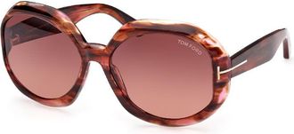 Tom Ford FT1011 55F Colored Havana/Brown Gradient