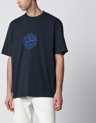 Stone Island T-shirt All Around Compass in jersey blu navy