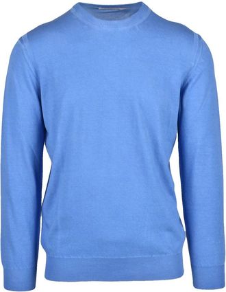 KANGRA Light Blue Crew Neck Cotton Men Sweater
