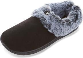 Floopi Slipper With Faux Fur Trim in Black at Nordstrom Rack, Size X-Large