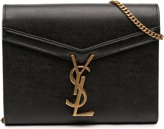 Saint Laurent Pre-owned Saint Laurent Grain De Poudre Monogram Cassandra Chain Wallet OLAJIBG0QL8VX3T7