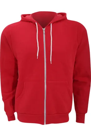Bella + Canvas Canvas Unisex Zip-up Polycotton Fleece Hooded Sweatshirt / Hoodie
