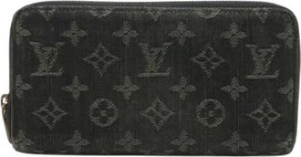 Louis Vuitton Pre-owned Monogram Denim Lange Portemonnee - Dames - Vintage Accessoires - Zwart - ONE Size - Denim - Vintage