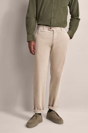 Bugatti Cordhose BUGATTI, Herren, Gr. 33, L&auml;nge 30, beige (ecru), 95% Baumwolle, 4% Polyester, 1% Elasthan, unifarben, slim fit, Hosen Cordhose, aus elastisch