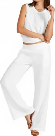 bobi Wide Leg Beach Pant In Linen