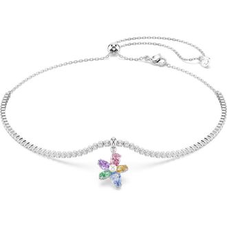 Swarovski x Ariana Grande Multicolor Crystal Choker Necklace in Silver/Multi at Nordstrom