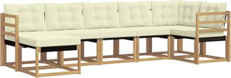 vidaXL Conjunto De Sof&aacute;s De Exterior 7 Uds. Blanco Y Crema Vidaxl