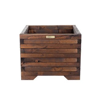 OEM Maceta De Madera Greenspot 50x50x40cm Para Terraza, Balc&oacute;n Y Jard&iacute;n - Caja De Madera Maciza Para Arbustos - Maceta De Jard&iacute;n Cuadrada De Troncos De Ma