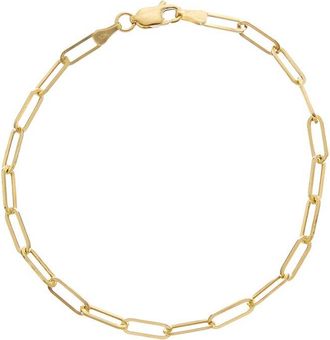 Italian Gold, Inc 10K 3.2Mm Polished Paperclip Bracelet