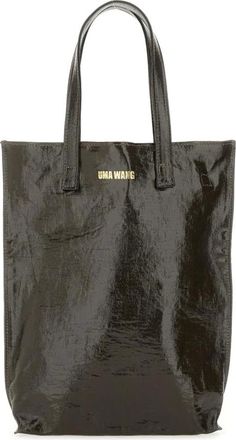 Uma Wang Borsa Tote in Pelle Verniciata - - Bags - Donna - Marrone - ONE SIZE