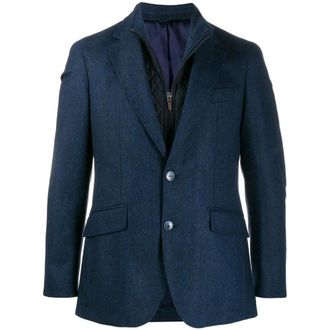Hackett Jassen, Heren, Blauw, S, Leer, Herringbone Jacket