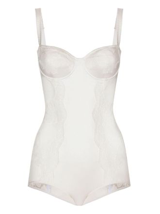 Dolce & Gabbana Body con inserti in seta e pizzo - Bianco