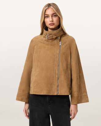 AllSaints Rhodes Relaxed Fit Suede Jacket