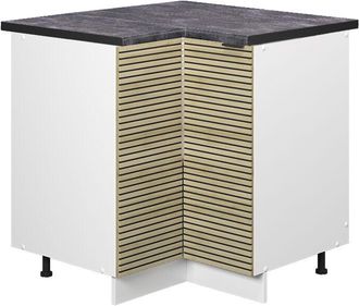 Vicco Armario De Esquina Fame-line, Panel De Roble, 80.5 Cm, Et Antracita