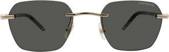 Montblanc Dark Grey Geometric Mens Sunglasses MB0270S 001 51