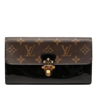 Louis Vuitton Pre-owned lange portemonnee (bi-fold) - Dames - Pre-owned - Zwart - Maat: ONE Size Leer