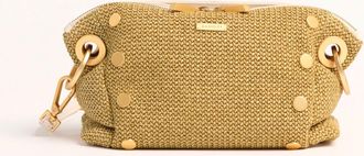 Hammitt Hammitt Daniel Crossbody Clutch Calla Lily White Raffia Brushed Gold Sml