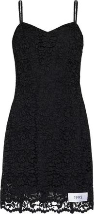 Dolce & Gabbana Zwarte Mini Kanten Jurk met Bloemenpatroon - Dames - Korte kleedjes - Zwart - L - Kleedjes
