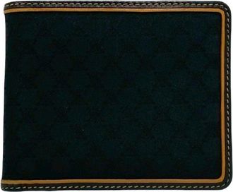 Celine Black Brown Canvas Leather Wallet (Bi-Fold) (Pre-Owned)