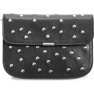 Christophe Lemaire Soft Tab Studded Leather Wallet in Dark Chocolate Br490 at Nordstrom