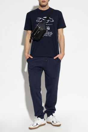 Iceberg T-shirt With Print, Mens, Navy Blue