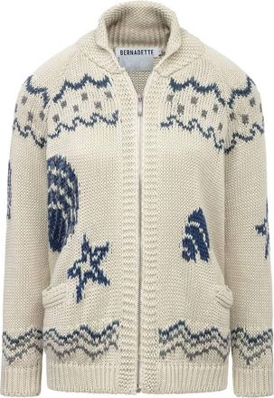 Bernadette Womens Archibald Cardigan In Navy/ivory