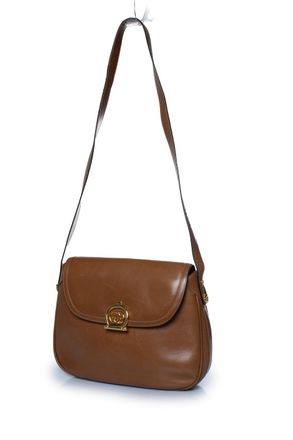 Gucci Gucci vintage cognac GG-sluiting tas