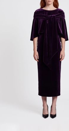Alberta Ferretti Abito midi asimmetrico in velluto da cerimonia