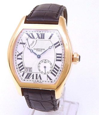 Cartier Pre-owned Cartier Tortue Privee Xl 8 Days Hand Wind Silver Dial Mens Watch W1545851