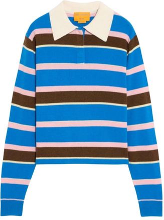 Guest In Residence Truien & Vesten, Heren, Veelkleurig, S, Kasjmier, Cropped Stripe Rugby