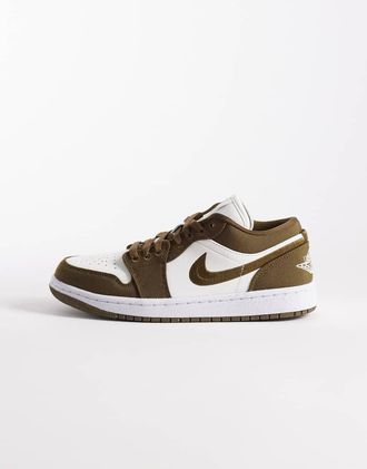 Nike Jordan Nike - Air Jordan 1 Low - Sneakers basse color kaki e bianco-Verde