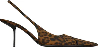 Saint Laurent Leopard Print Slingback Pumps