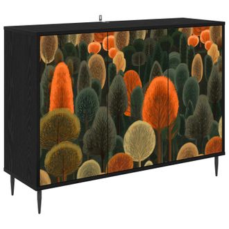 vidaXL Aparador Zaandam Roble Negro 102 X 33 X 76 Cm Vidaxl