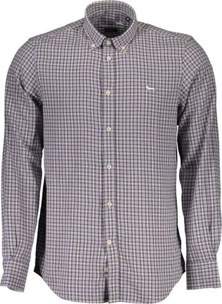 Harmont & Blaine Paarse Katoenen Overhemd met Knoopsluiting - Heren - Casual Overhemden - Paars - 2XL - Katoen - Overhemden