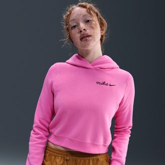 Nike Womens Nike Sportswear Phoenix Fleece Shrunken Hoodie in Pink | IM7494-675