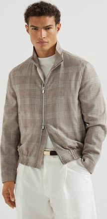 Brunello Cucinelli Tartan outerwear jacket in Light Grey at Nordstrom, Size 54 It