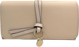 Chlo&eacute; Beige Leather Long Wallet (Bi-Fold) (Pre-Owned)